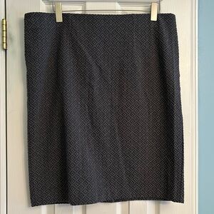 Loft Gray Patterned Skirt